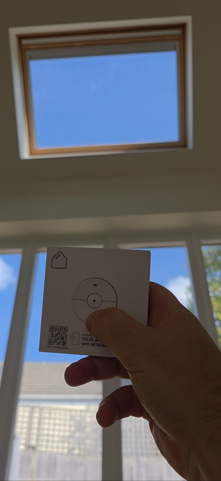 Solar powered VELUX roof window blind operated by remote control in Great Oxendon, Northamptonshire