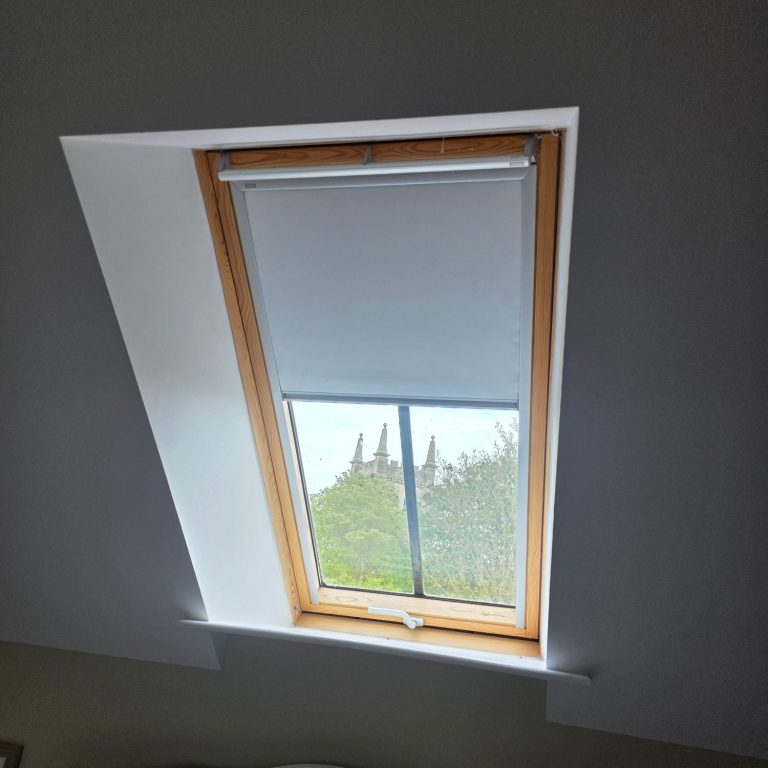 Velux blackout skylight blind to tackle heat loss and heat gain installed by TrueShade Interiors