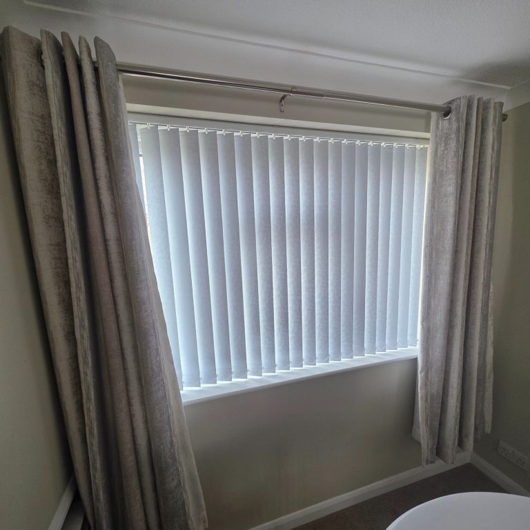 Made to measure vertical blinds installed by TrueShade Interiors in Raunds